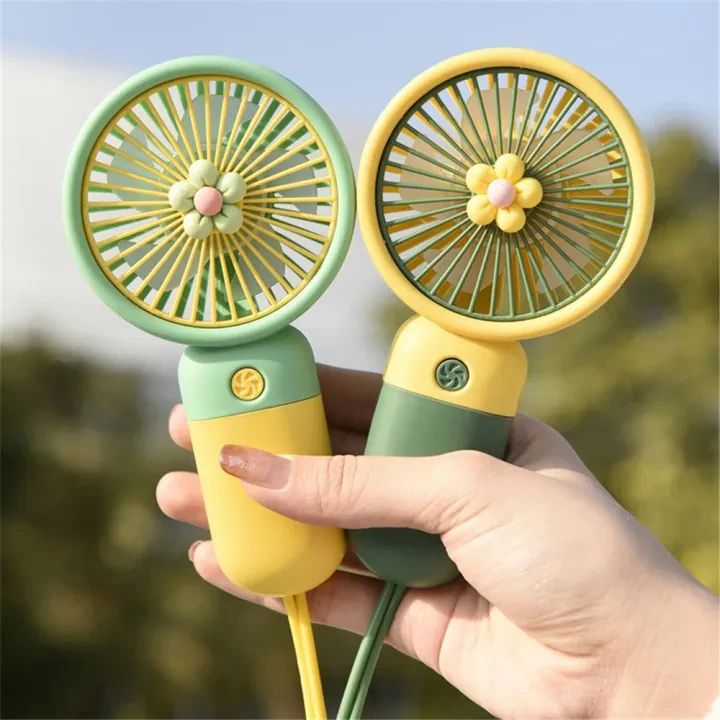 Handheld Portable Mini Fan With Cell Phone Holder - Multicolor
